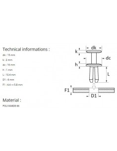 PLASTIC RIVET Ø 6 mm BUMPER 2