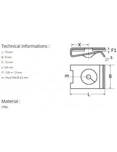 U-NUT CLIP Ø 4,2 mm 2