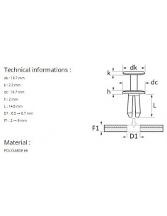PLASTIC RIVET Ø 6,5 → 6,7... 2