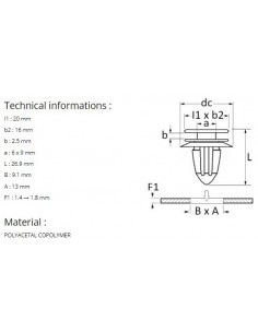 MOULDING CLIP 9,1 X 13 mm... 2